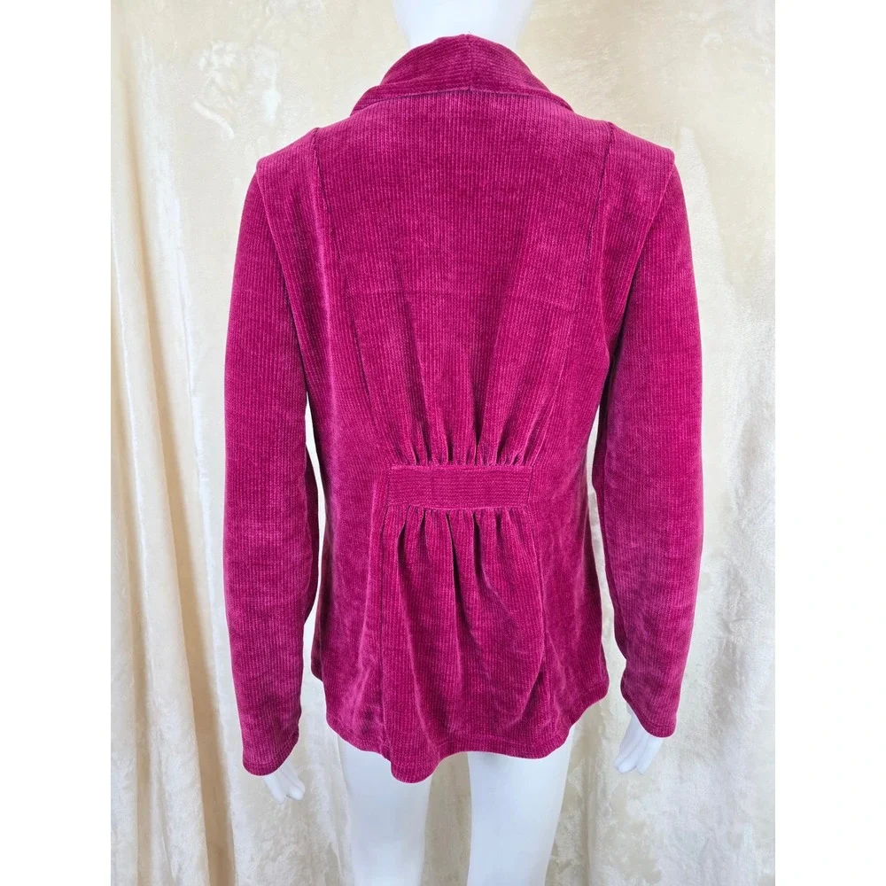 3rd + Malt‎ Womens Petite Medium Fuchsia Pink Chenille Corduroy Cardigan